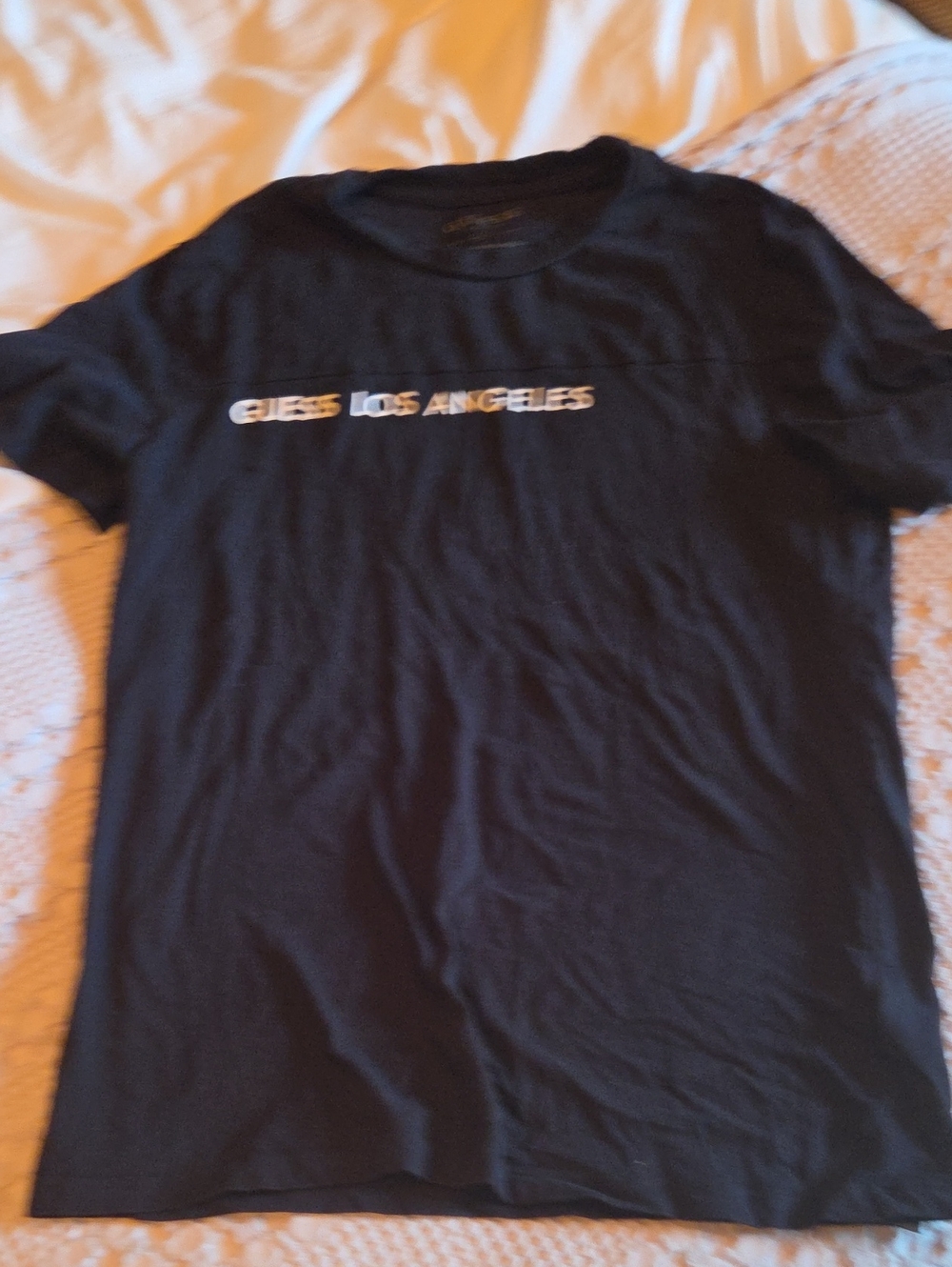 Guess Black Short-Sleeve 'Los Angeles' Logo Tee
